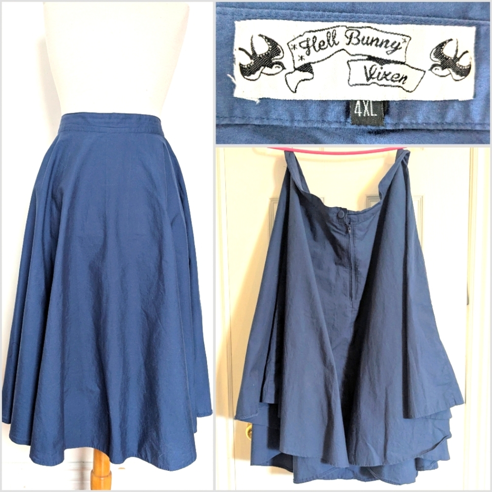 Navy Hell Bunny Vixen 4XL Skirt